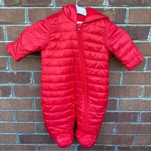 Marks & Spencer Quilted Puffer Snowsuit Red Size 0-3
